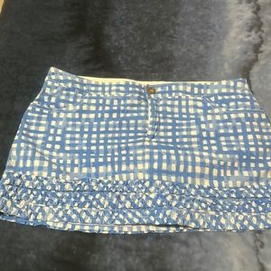 Lilly Pulitzer gingham skort with ruffle hem size 14